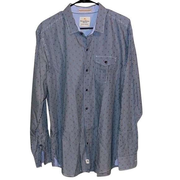 🌹TOMMY BAHAMA JEANS ISLAND CRAFTED BUTTON DOWN SHIRT - Picture 1 of 9